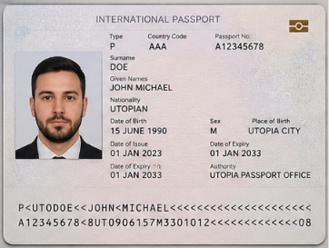 Acceptable Saudi Arabia eVisa passport bio page sample showing a clear and valid passport copy